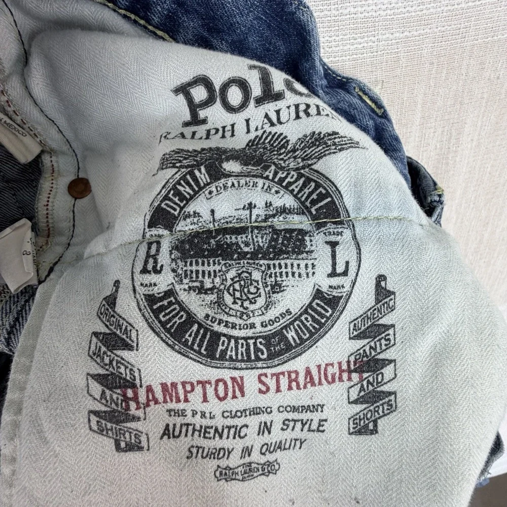 Polo Ralph Lauren Hampton Relaxed Straight Men's Jeans Tag 34x34 Fit 34x35 Denim